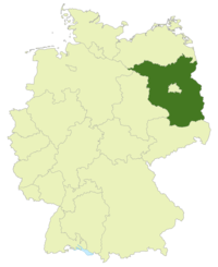 Map of Germany with the location of Brandenburg highlighted