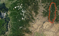 Satelitní fotografie pohoří