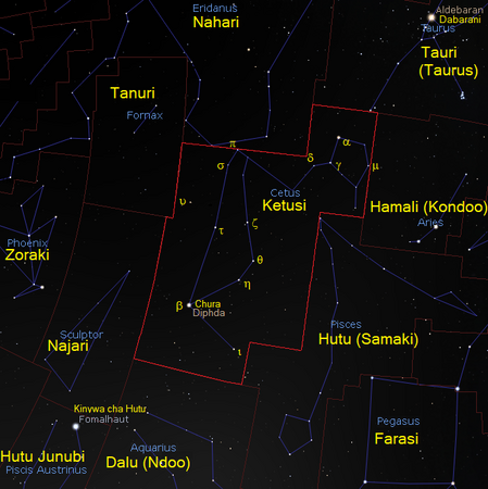 Ketusi (kundinyota)Kundinyota Ketusi (Cetus) (CC BY-SA 4.0 ©  2004-2016 Fabien Chereau et al.  Stellarium)