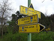 EV7 signs in Klecany, Czech Republic
