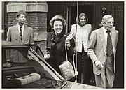 Queen Beatrix and Prince Claus leave the Frans Hals Museum (25 May 1990)
