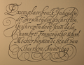 Writing example dated 1649 by "the French schoolmaster in Haarlem" Jean de la Chambre