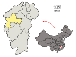 江西省中の宜春市の位置