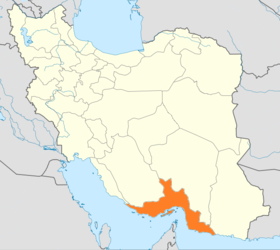 خريطة إيران تبيّن محافظة هرمزغان