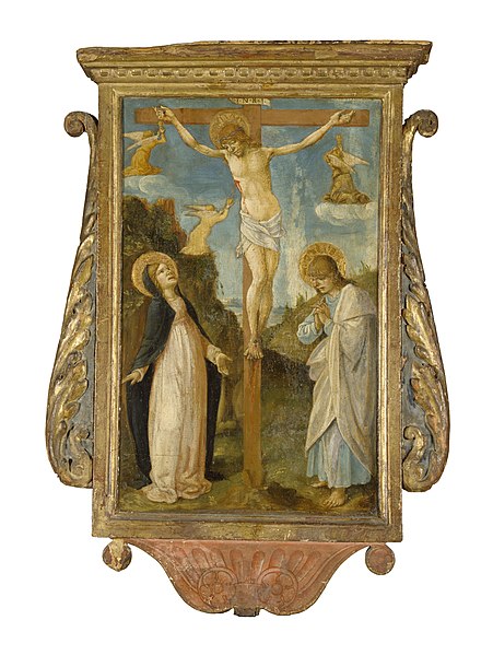 Arquivo: Lorenzo d'Alessandro da San Severino - A Crucificação;  Saint Michael - Walters 37496.jpg