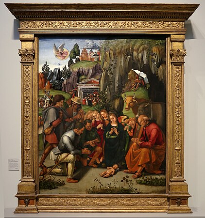 Adoration des bergers, env. 1496, National Gallery.
