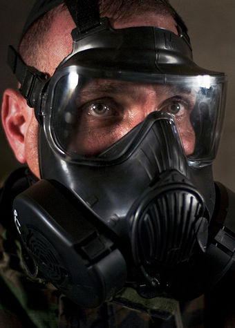Marine wears a M50 mask