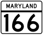 Marqueur de la route 166 du Maryland