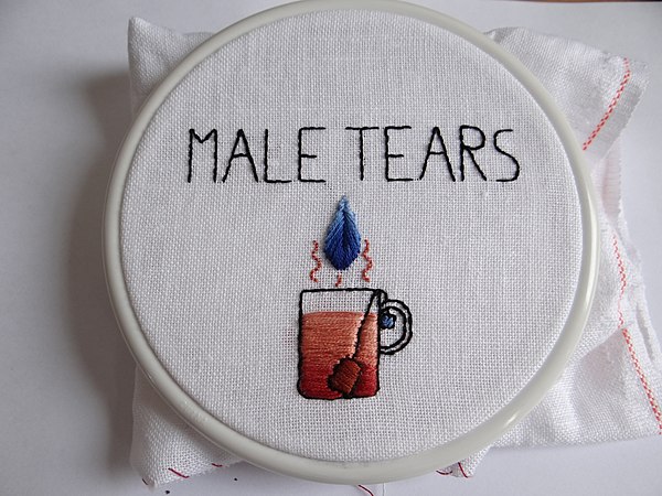 Entrepreneurs on Etsy sold embroidery parodying the concept of misandry.