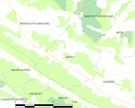 Mapa obce Cazaux