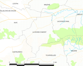 Mapa obce La Digne-d’Amont