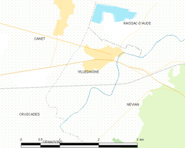 Mapa obce Villedaigne