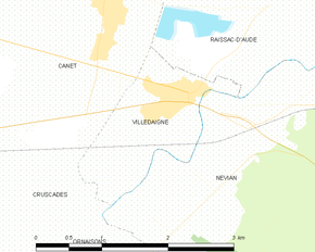 Poziția localității Villedaigne