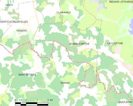 Mapa obce Le Mas-d’Artige