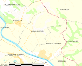 Mapa obce Layrac-sur-Tarn