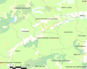 Poziția localității Saint-Étienne-d'Albagnan