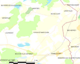 Mapa obce Xivray-et-Marvoisin