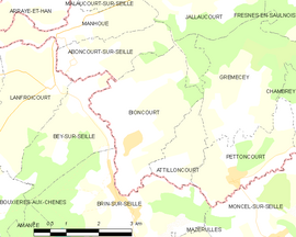 Mapa obce Bioncourt