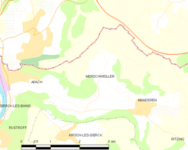 Mapa obce Merschweiller