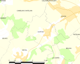 Mapa obce Ourton