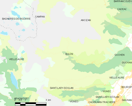 Mapa obce Aulon