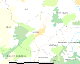 Mapa obce Destord