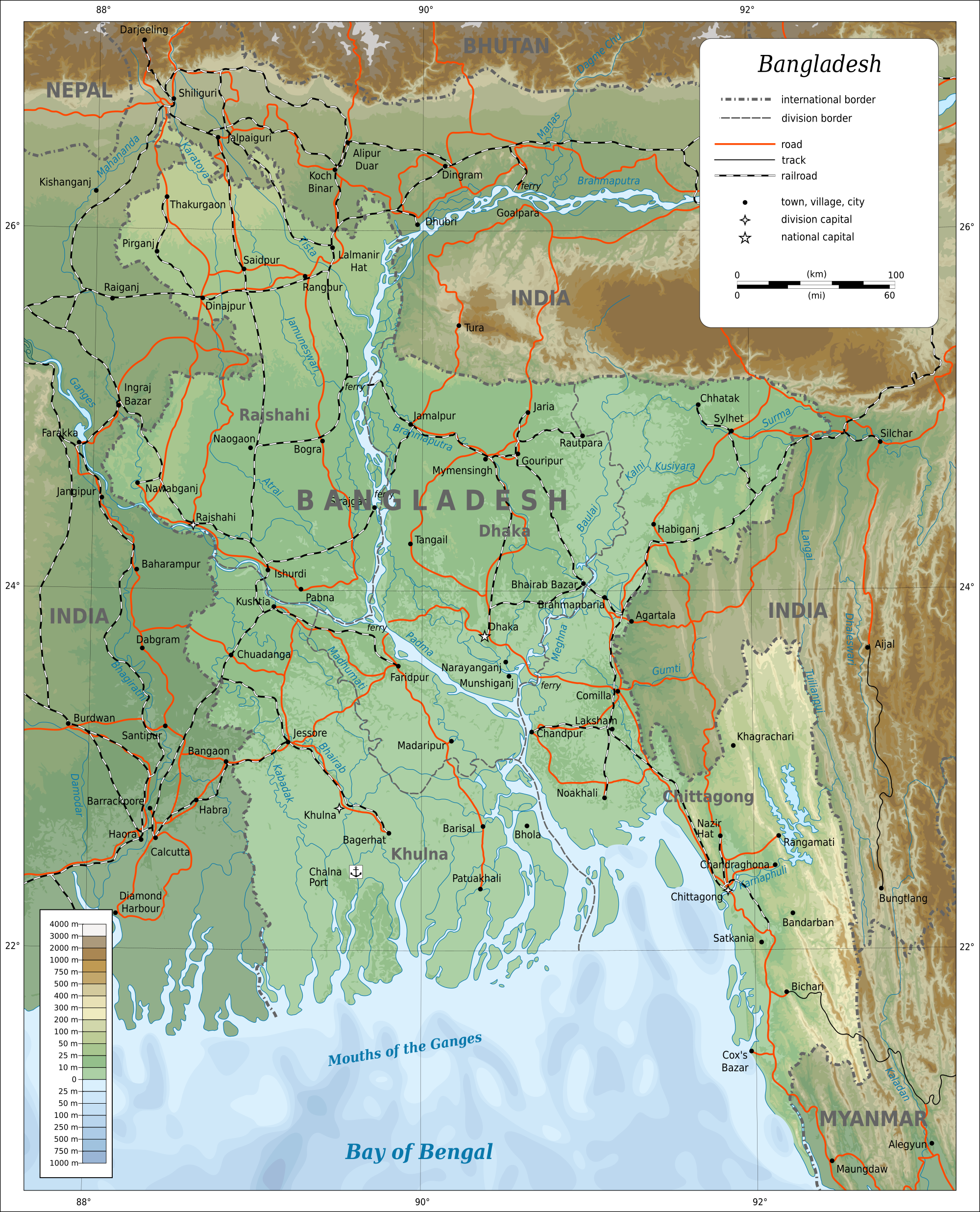 bangladeshin kartta File:Map of Bangladesh en.svg   Wikimedia Commons bangladeshin kartta