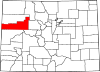 Map of Colorado highlighting Garfield County.svg