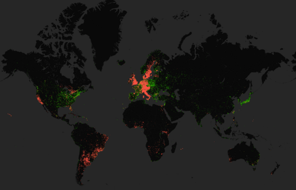 Map of GLAMs on Wikidata with and without a Wikipedia article in any language