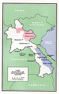 <span class="mw-page-title-main">Operation Barrel Roll</span> 1964-73 covert US military operation in Laos during the Vietnam War