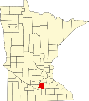 Map of Minnesota highlighting Le Sueur County Map of Minnesota highlighting Le Sueur County.svg