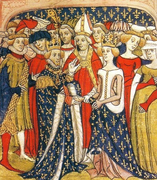 Marriage of Philip and Marie of Brabant, Queen of France. Royal MS 20 C VII, 14th century.