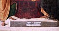 Michele coltellini, morte della madonna, 1502, da s. paolo a ferrara (fe) 03 firma e data.jpg