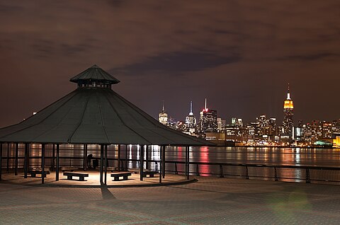 Midtown Manhattan, seen across the Hudson River from Hoboken at night