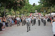 Deutsch: Konzert der Militärmusikkapelle Niederösterreich im Kurpark Baden, davor Aufstellung am Josefsplatz und Marsch durch die Fußgängerzone