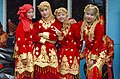 Minangkabau girls on wedding performance, Indonesia