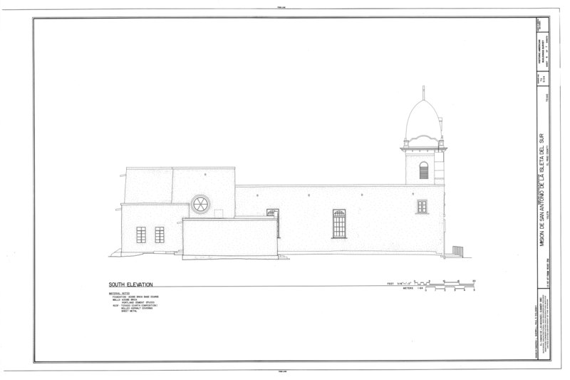 File:Mision de San Antonio de la Ysleta del Sur, Southeast corner of Alameda Avenue and Zaragosa Drive, El Paso, El Paso County, TX HABS TEX,71-YSL,1- (sheet 6 of 7).tif