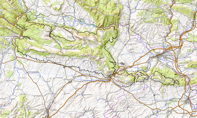 Mapa topográfico de los Montes Obarenes (OpenTopoMap)