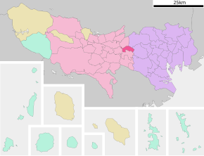 Poziția localității Musashino