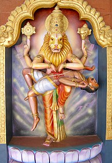 <span class="mw-page-title-main">Narasimha</span> Man-lion avatar of Hindu god Vishnu