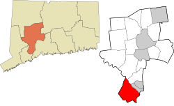 Shelton's location within the Naugatuck Valley Planning Region and the state of Connecticut