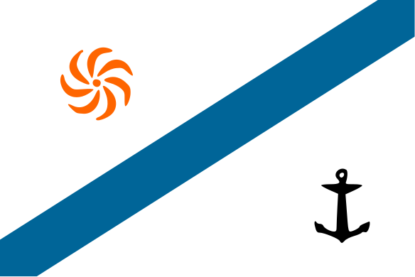 Borgali on the former Georgian naval ensign, used during the late 1990s and early 2000s