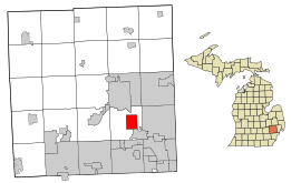 Oakland County Michigan Incorporated and Unincorporated areas Bloomfield Hills highlighted.svg