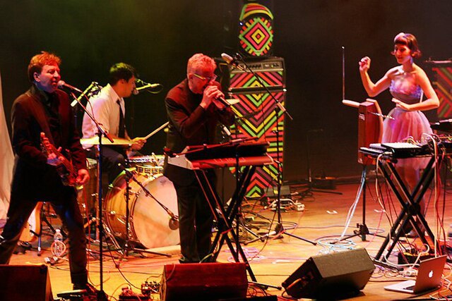 The Octopus Project and Devo performing together at Moogfest 2010