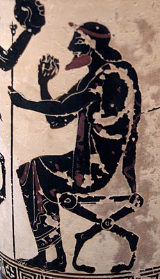 Ойней в мантии и со скипетром. Аттический лекиф, ок. 500 года до н. э. Государственное античное собрание, Мюнхен, Германия