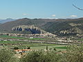 Vue de Peyruis, avec la ville et la vallée de la Durance