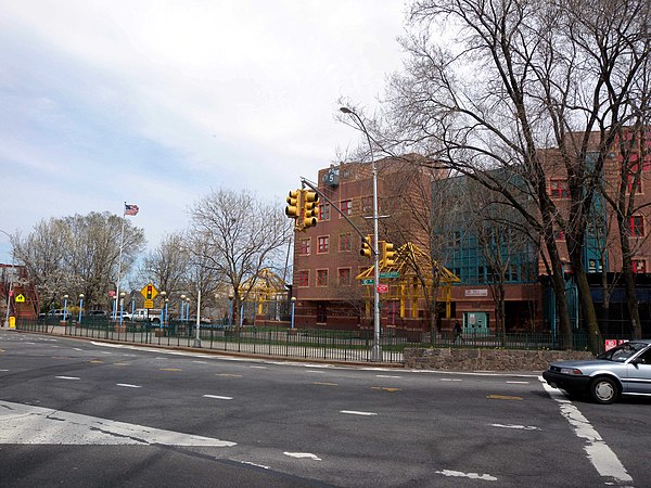 The northern terminus of Harlem River Drive at Dyckman Street and Tenth Avenue in Inwood