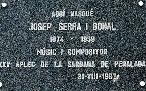 Peralada - Placa Josep Serra