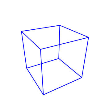 A cube in three-point perspective