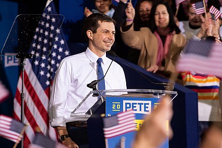 Buttigieg announcing his candidacy for president in 2020 on April 14, 2019